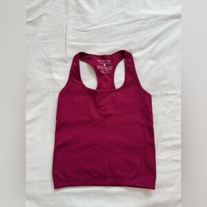 SET Active Deep Red Ribbed Tank